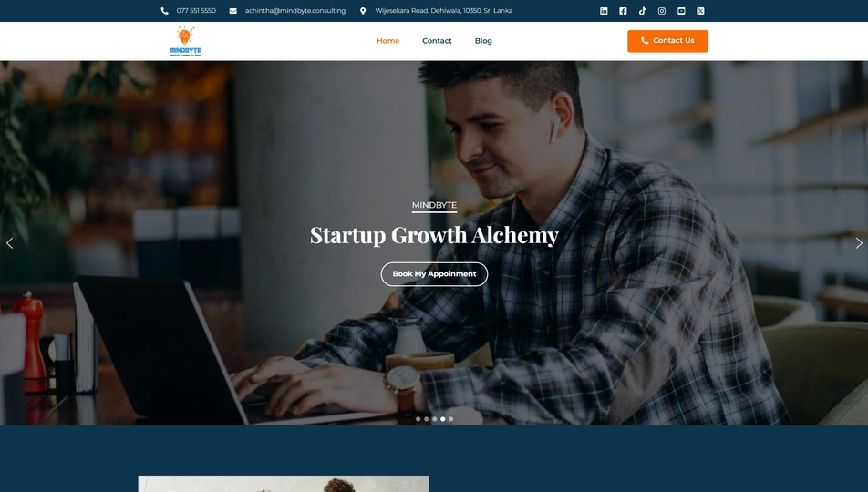 Consulting website developed for Mindbyte consulting firm